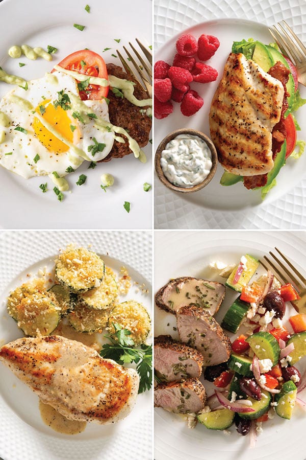 Pinterest collage of keto meal plan recipes