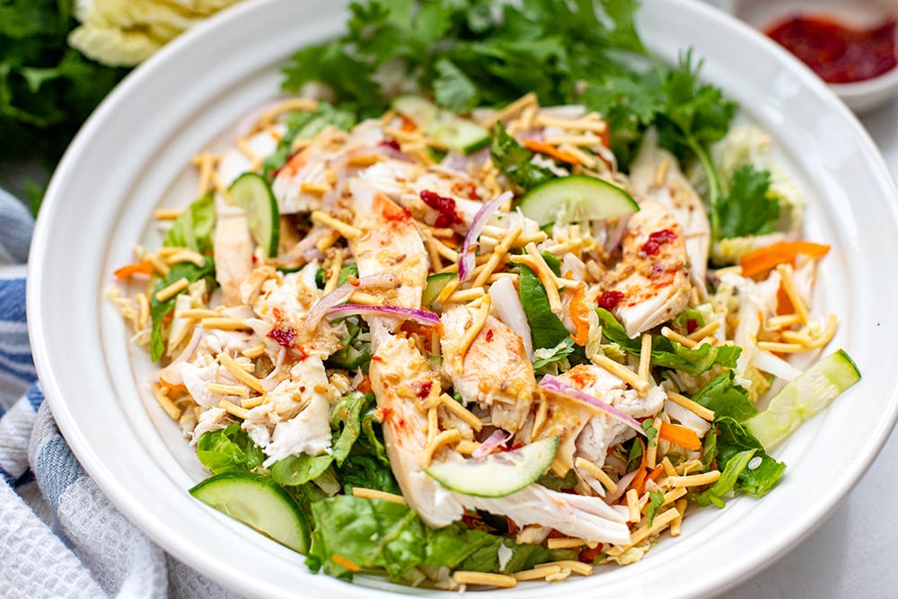 Asian Chicken Salad With Ginger Garlic Dressing - gmedia