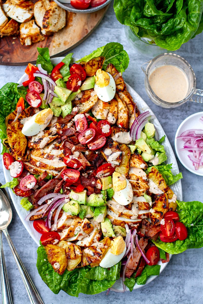Chicken Cobb Salad With Chipotle Ranch Grilled Pineapple - gmedia