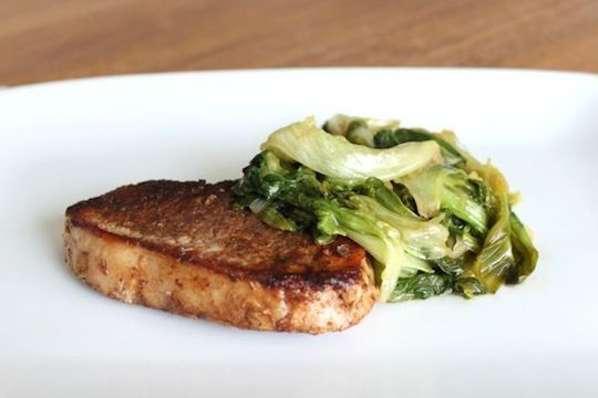 Chinese Five Spice Baked Pork Chops With Sauteed Escarole - gmedia