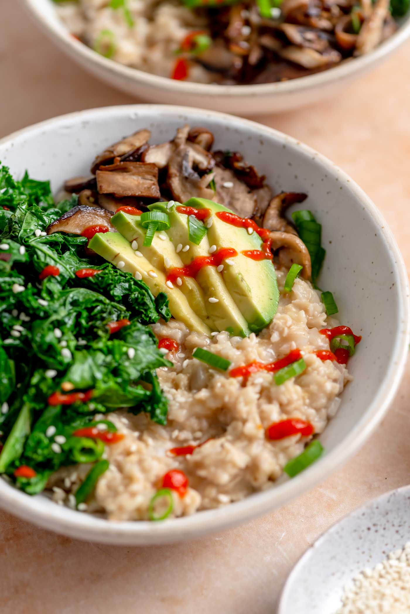 Vegan Savory Oatmeal Breakfast Bowls With Kale - gmedia