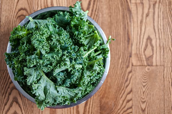 Overhead Image of Bowl of Kale