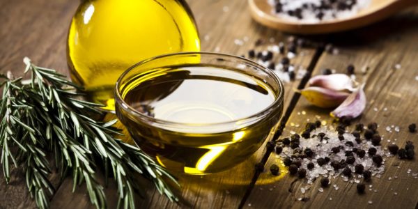 Olive Oil in Bowl On Table