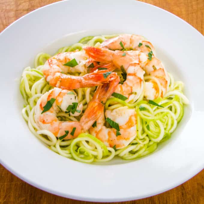 Shrimp zucchini pasta