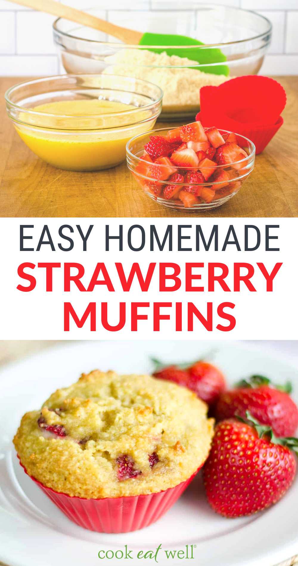 Easy homemade strawberry muffins