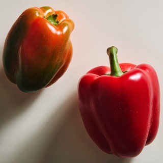 A still life of Bell peppers.