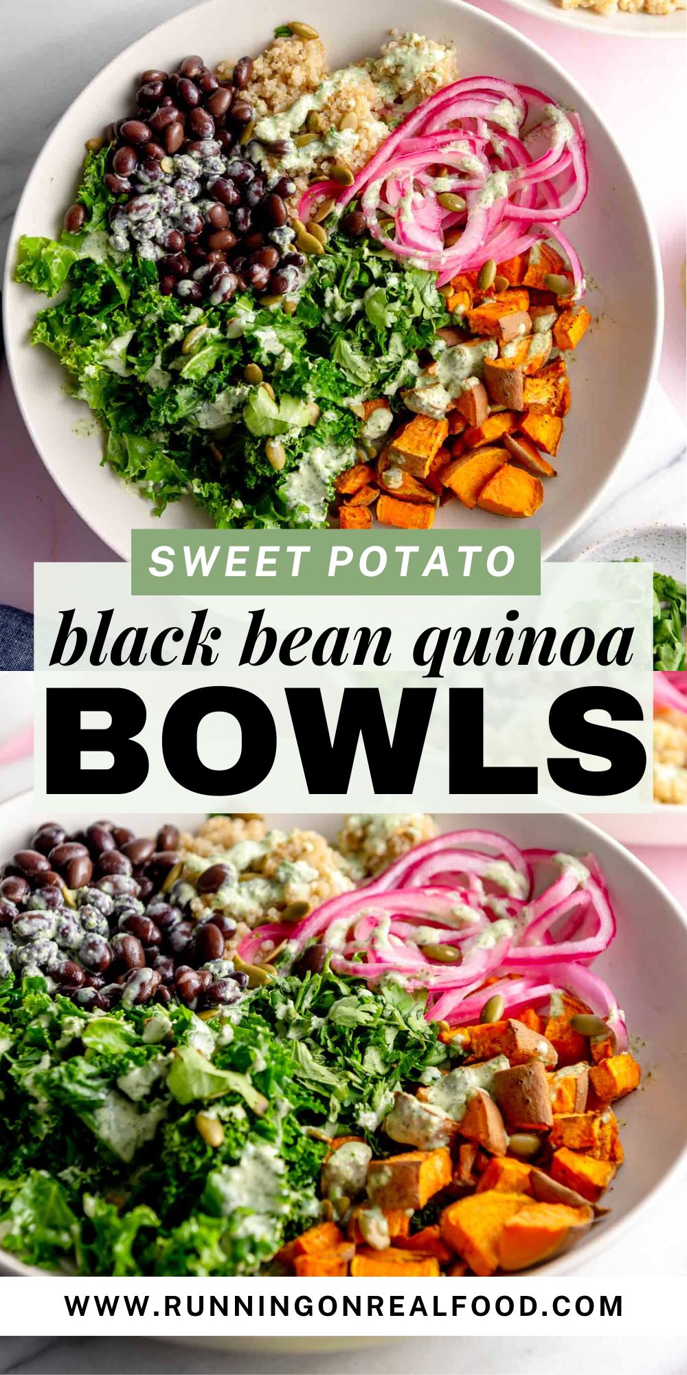 Sweet Potato Black Bean Quinoa Bowl Pin