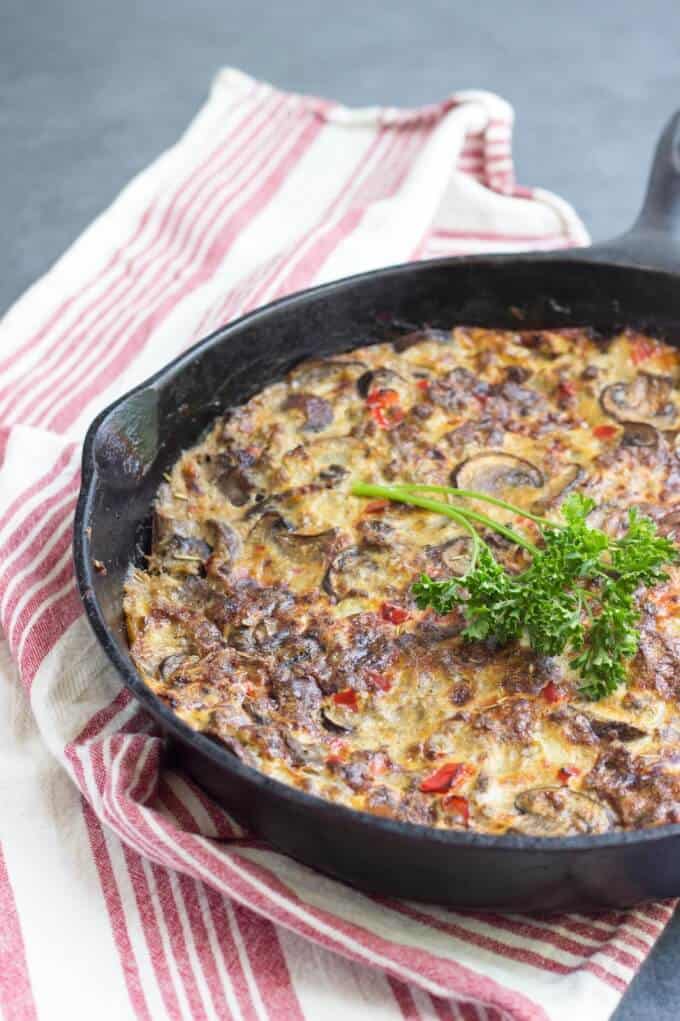 Sausage mushroom frittata