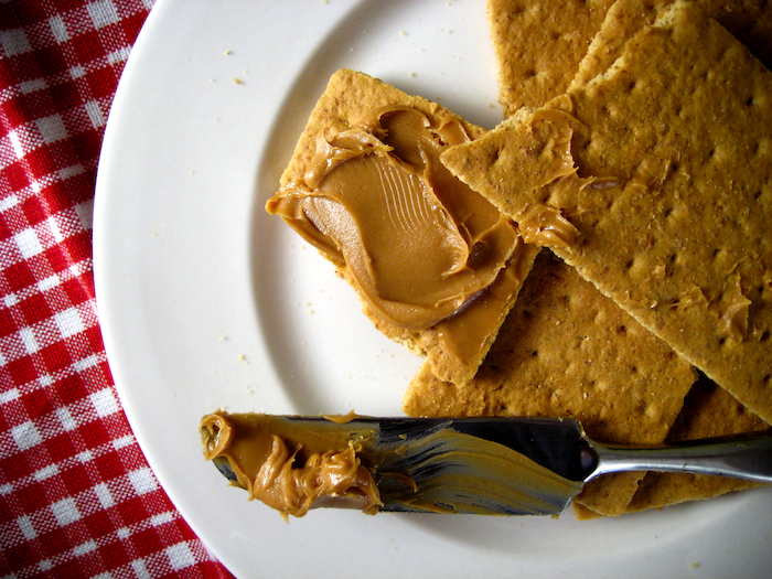 Plate of Crackers with Peanut Butter | No Added Sugar Snacks