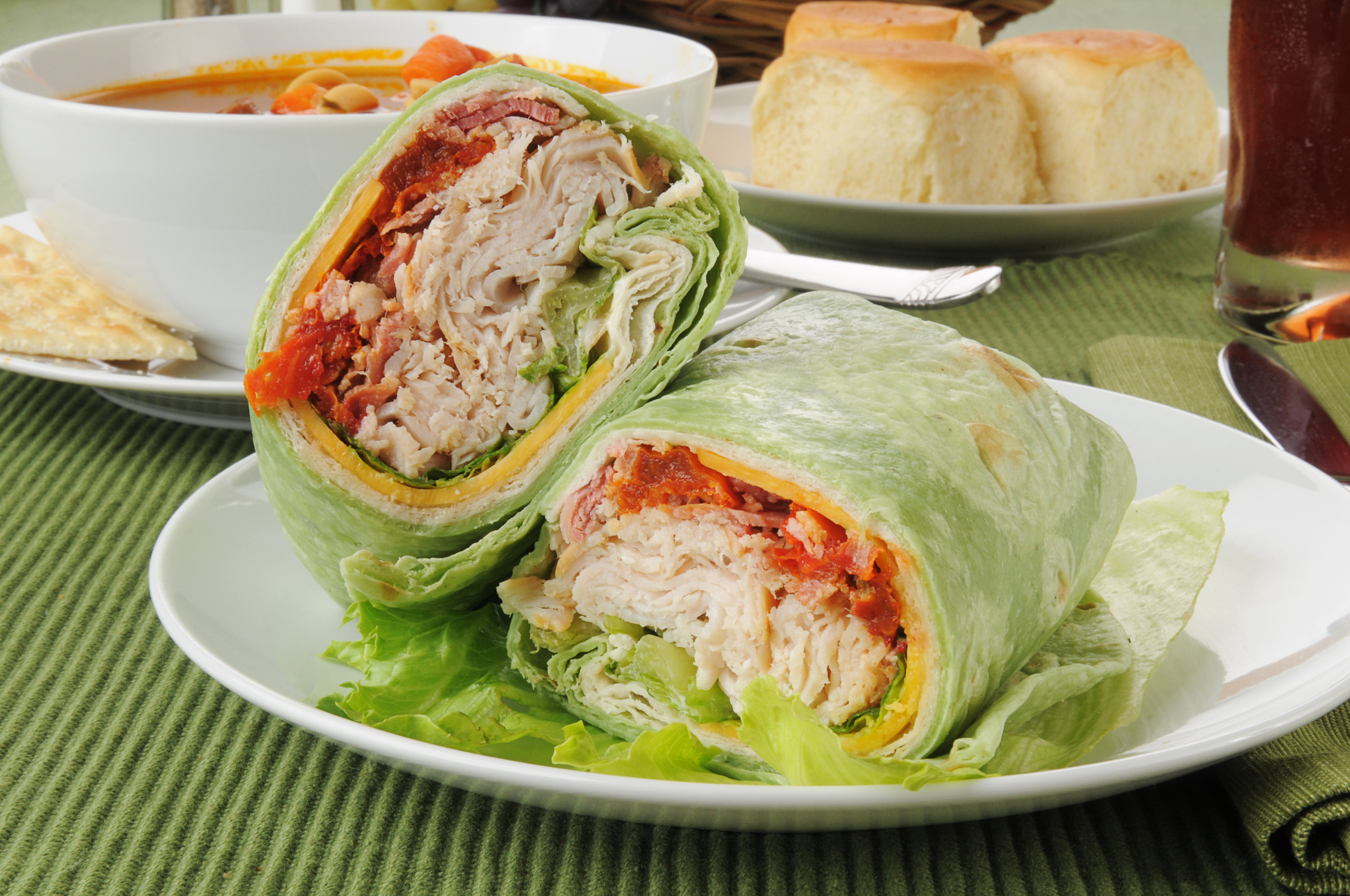 Image of Sliced Turkey and Lettuce Wrap | No Added Sugar Snacks