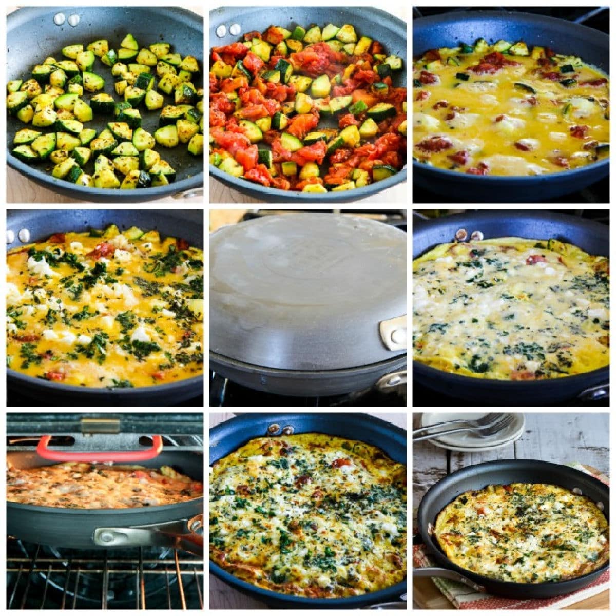Greek Frittata process shots collage